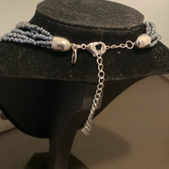 Lia Sophia Elegant Multi-Strand Black and Brown Mother of Pearl Necklace - Picture 3 of 4